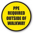 DuraStripe rond veiligheidsteken / PPE REQUIRED OUTSIDE OF WALKWAY 